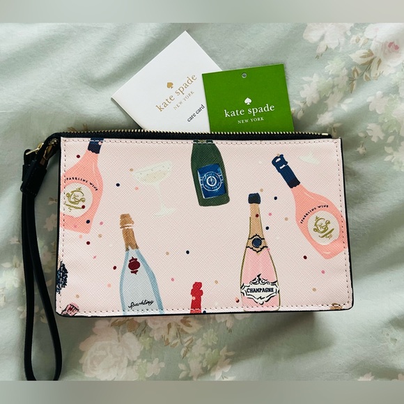 Kate Spade Champagne Print Lelia Wristlet ~ NWT
